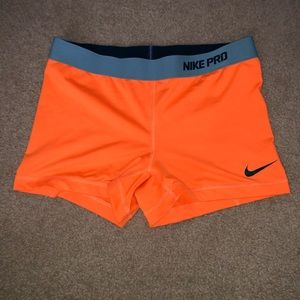 orange nike pro spandex